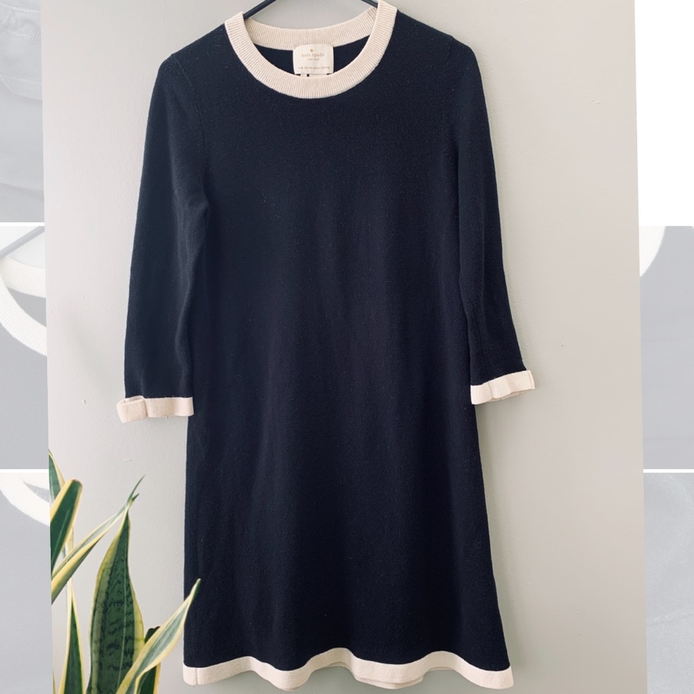 Kate Spade black knit sweater dress size Small